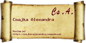 Csajka Alexandra névjegykártya