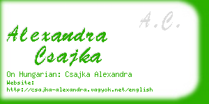 alexandra csajka business card